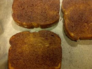 Cinnamon Toast after baking for 25 minutes in the oven.